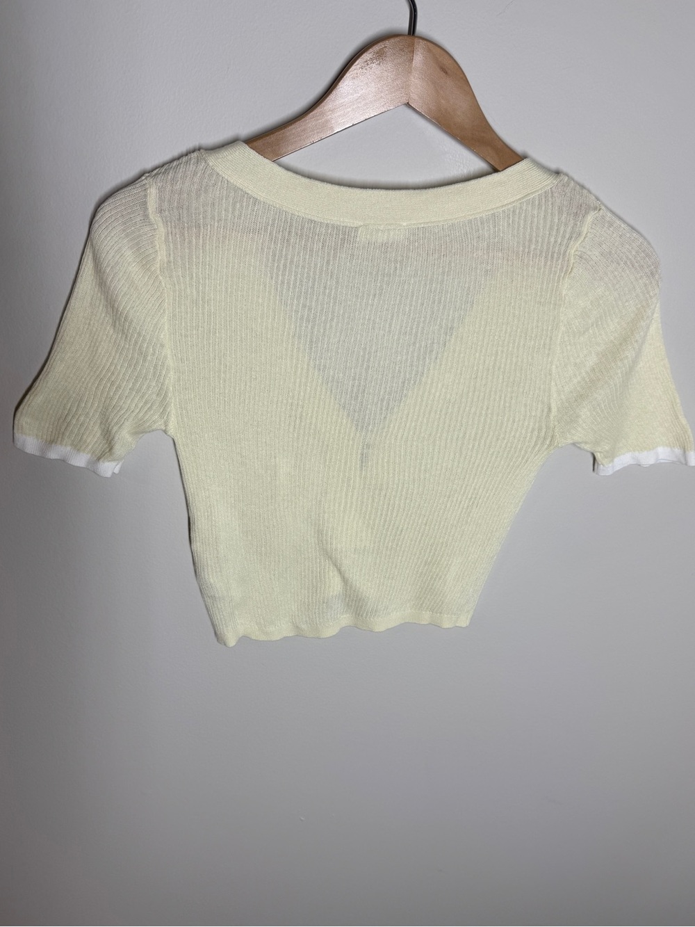 Intimately Free People V-Neck Cropped Lightweight Ribbed Knit Women's Sweater S - Picture 4 of 6